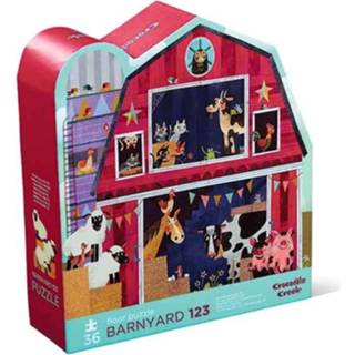 👉 Puzzel One Size meerkleurig Crocodile Creek gevormde Barnyard 1 2 3 - 36 stukjes 732396407209