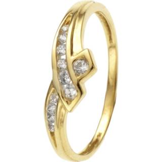 👉 Zirkonia Color-Goud 14 karaat geelgouden ring met 8717637436462