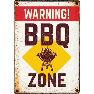 👉 Wandbord wit bruin staal One Size Color-Wit Plenty Gifts BBQ Zone 21 x 14,8 cm wit/bruin 8717127447145