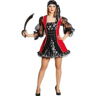 👉 Verkleedkostuum zwart rood vrouwen Rubie's Piraat Dames Zwart/rood 4003417647550