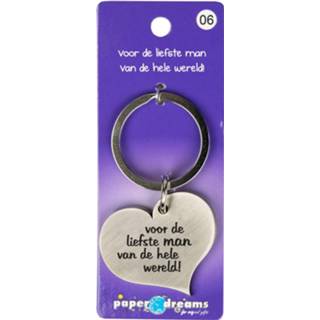 👉 Sleutelhanger IJzer zilver mannen Paper Dreams Man Hart 10 X 4 Cm 8716764103032