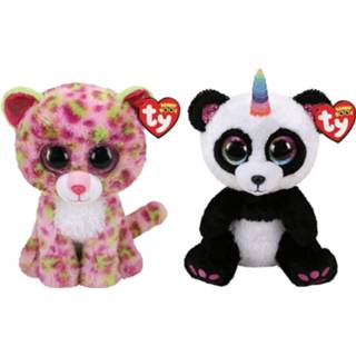 👉 Knuffel Ty - Beanie Buddy Lainey Leopard & Paris Panda 8720679633201