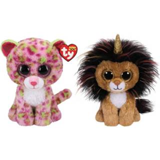 👉 Knuffel Ty - Beanie Buddy Lainey Leopard & Ramsey Lion 8720679633225