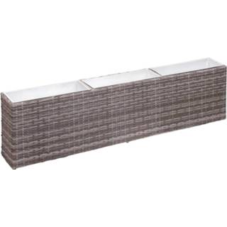 👉 Plantenbak grijs Vidaxl Verhoogd Met 3 Potten 150x20x40 Cm Poly Rattan 8719883806235