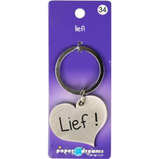 👉 Sleutelhanger IJzer zilver Paper Dreams Lief Junior 10 X 4 Cm 8716764123757