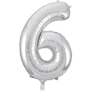 👉 Folieballon zilver Globos Cijfer 6 86 Cm 5712735006633