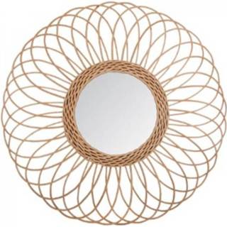 👉 Spiegel beige Ronde - Rotan Wandspiegel Ø58 Cm 3560239692331