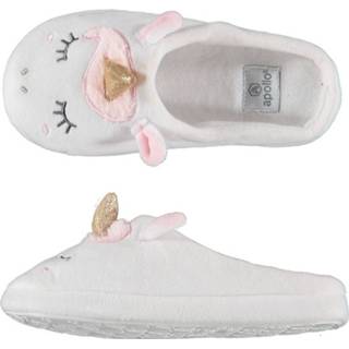 👉 Slippers wit meisjes Instap Slippers/pantoffels Eenhoorn Maat 33-34 - Sloffen Volwassenen 8720576646670