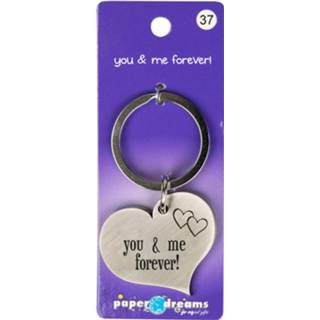 👉 Sleutelhanger IJzer zilver Paper Dreams You & Me Hart 10 X 4 Cm 8716764123788