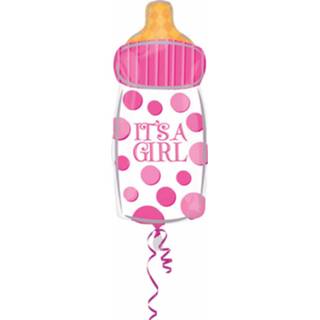 👉 Folieballon wit roze Amscan It's A Girl 25 X 58 Cm Wit/roze 26635268011