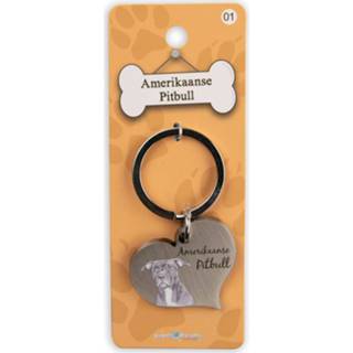 👉 Sleutelhanger staal zilver Paper Dreams Amerikaanse Pitbull 5 Cm 8716764175503