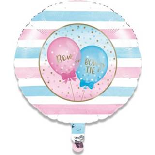 👉 Folie blauw roze Witbaard Ballon Gender Reveal Junior 46 Cm Blauw/roze 39938567651