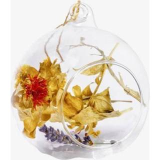 👉 Kerstbal glas Glazen Met Hanger En Droogbloemen - ?12cm / Ø10cm 8720254679761