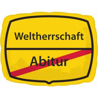 👉 Folieballon geel Amscan 'Weltherrschaft Abitur' 30 X 43 Cm 26635377058