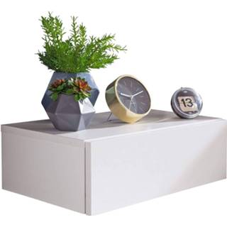👉 Nachtkastje wit hout Nancy's Nachtkast Zwevend - Bewerkt Melaminehars Wandmontage Modern 1 Lade 7442919095020