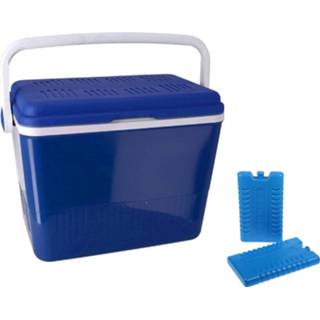 👉 Koelbox blauw 2-in-1 Donkerblauw 42 Liter 35 X 55 39 Cm Incl. 6 Koelelementen - Koelboxen 8720576319710
