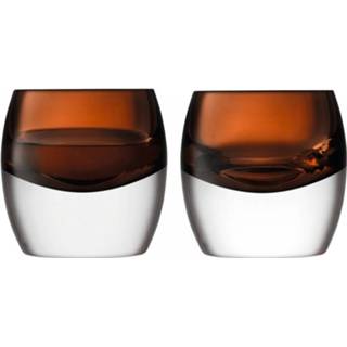 👉 Drinkglas bruin wit L.s.a. Drinkglazen Whiskey Club 23 Ml Bruin/wit 2 Stuks 5012548563485