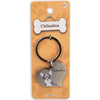 👉 Sleutelhanger staal zilver Paper Dreams Chihuahua 5 Cm 8716764175688