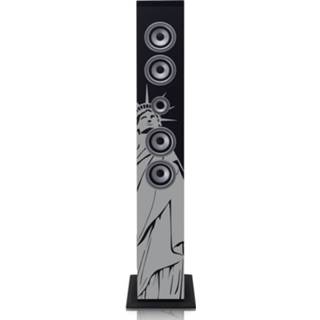 👉 Luidspreker zwart grijs Speaker Toren Met Bluetooth, Fm Radio, Usb- En Sd Speler Ices Ibt-6 Ny Liberty Zwart-grijs 8711902037637