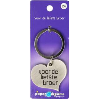 👉 Sleutelhanger IJzer zilver Paper Dreams Liefste Broer 10 X 4 Cm 8716764123658