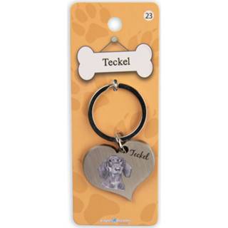 👉 Sleutelhanger staal zilver Paper Dreams Teckel 5 Cm 8716764176166