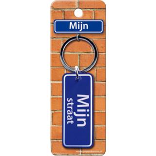 👉 Sleutelhanger blauw Paper Dreams Straatnaam: Mijn 9 X 3 Cm 8716764121067