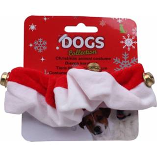 👉 Rood wit textiel Dogs Collection Kersthalsband Hond Rekbaar 25 Cm Rood/wit 8720585228805