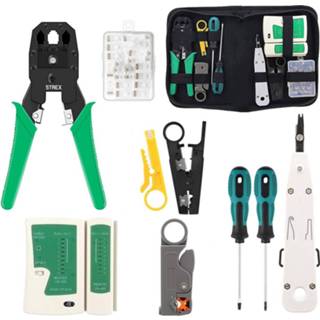 👉 Gereedschapset Shoppery Netwerk In Etui - Incl. 9v Batterij Complete Netwerkset 8720299720640
