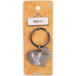 👉 Sleutelhanger staal zilver Paper Dreams Sphynx 5 Cm 8716764176289