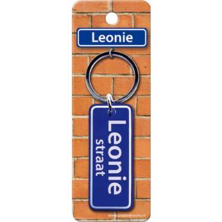 Sleutelhanger blauw staal Paper Dreams Straatnaam Leonie 9 Cm 8716764120459