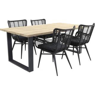 👉 Tuinset zwart Vdg Jasmine Black/pasto 200 Cm. - 5-delig 7435110753769