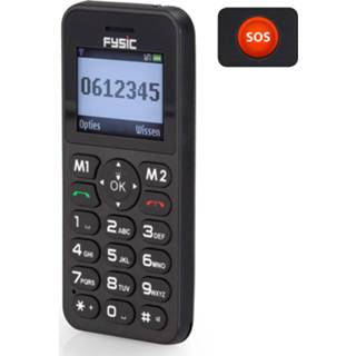 👉 Mobiele telefoon zwart senioren Eenvoudige Voor Met Sos Noodknop Fysic Fm-7550 8712412576692