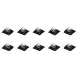 👉 Armatuur zwart wit aluminium Spot 10 Pack - Pragmi Zano Pro Gu10 Fitting Inbouw Vierkant Mat Zwart/wit Kantelbaar 93mm 6013922742785