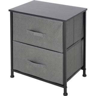 👉 Opbergdoos grijs stof MDF Ml-design In Met 2 Laden, Grijs, 45x30x51 Cm, Gemaakt Van 4064649030800