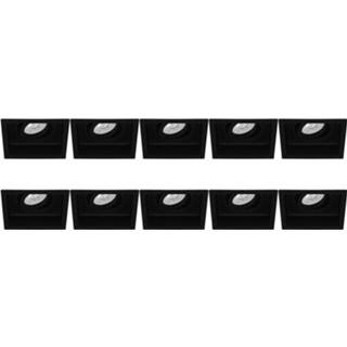 👉 Armatuur zwart aluminium Spot 10 Pack - Pragmi Domy Pro Gu10 Fitting Inbouw Vierkant Mat Verdiept Kantelbaar 6013928052093
