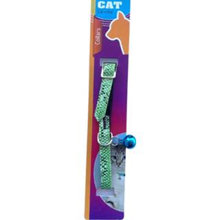 👉 Kattenhalsband groen kunstleer Pet Transport 23-27 Cm 8720585017881