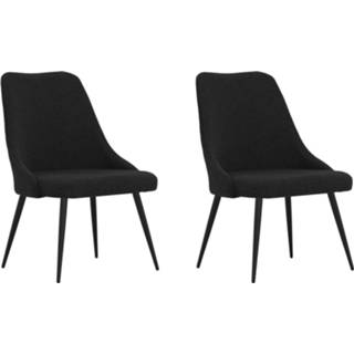 👉 Eetkamerstoel zwart stof Vidaxl Eetkamerstoelen 2 St 8720286386514