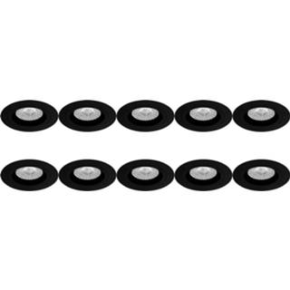 👉 Armatuur zwart aluminium Spot 10 Pack - Pragmi Rodos Pro Gu10 Fitting Inbouw Rond Mat Ø93mm 6013920442441