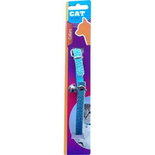 👉 Kattenhalsband blauw kunstleer Tom Glitter 23-27 Cm 8720585018192