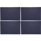 👉 Placemat polyester 4x Stuks Rechthoekige Placemats Met Ronde Hoeken Navy Blauw 30 X 45 Cm - 8720576506660