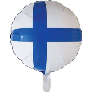 👉 Folieballon blauw wit Globos Finland 45,5 Cm Blauw/wit 5712735005650