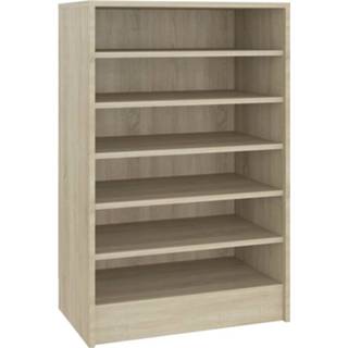 👉 Schoenenkast Vidaxl 60x35x92 Cm Spaanplaat Sonoma Eikenkleurig 8720286646281