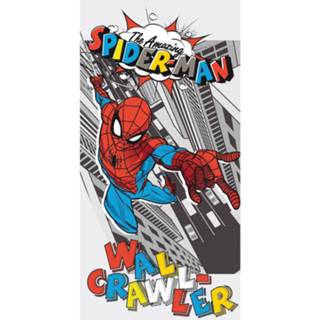 👉 Strandlaken katoen Spiderman Wall Crawler - 70 X 140 Cm 4250282962367