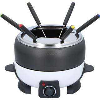 👉 Fondueset zwart wit RVS Cuisinier Deluxe - 6 Personen Elektrisch Vleesfondue Kaasfondue Chocoladefondue 8711252146638