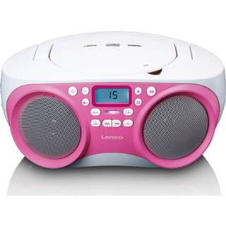 👉 Wit roze Draagbare Fm Radio/cd/mp3 En Usb-speler Lenco Scd-301pk Wit-roze 8711902040590