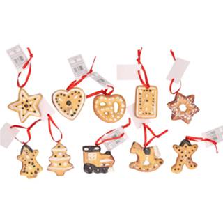 👉 Ornament Kersthangers Set Van 10 Stuks Gingerbread / Kerstkoekjes Ornamenten 5 Cm - 8720147705096