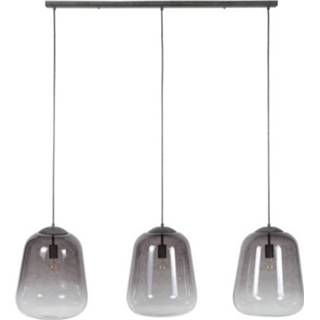 👉 Industriële hanglamp Dimehouse Sara - 3-lichts Smokey Glass 8720239813548