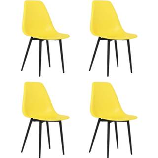👉 Eetkamerstoel geel PP Vidaxl Eetkamerstoelen 4 St 8720286645161