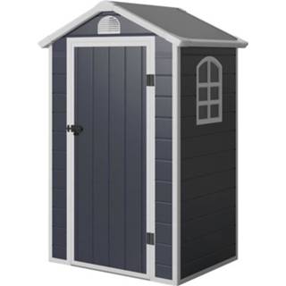 👉 Tuinhuisje AntracietGrijs hars gegalvaniseerd staal In En - 1.39 M² Inclusief Vloer 3612408461528