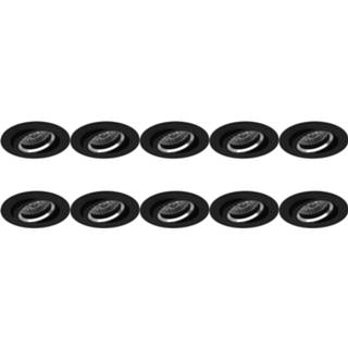 👉 Armatuur zwart aluminium Spot 10 Pack - Pragmi Aerony Pro Gu10 Fitting Inbouw Rond Mat Kantelbaar Ø82mm 6013908631645